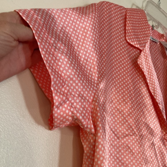 ❗️SALE❗️Adonna Polka Dot Vintage Silky Pajama Set Women’s Large Peach Color EUC - Picture 6 of 16